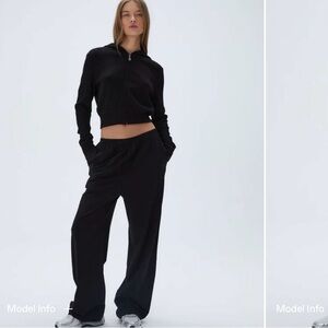 ADANOLA X STEPH SHEP Modal Cotton Pants - Black